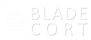 logo for Blade Cort website genetic engineering and futuristic dystopian science fiction